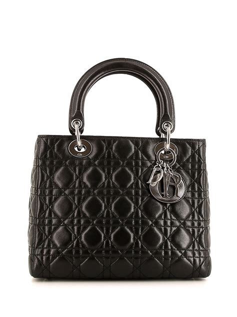 dior lady dior pouch in black|pre owned Lady Dior bag.